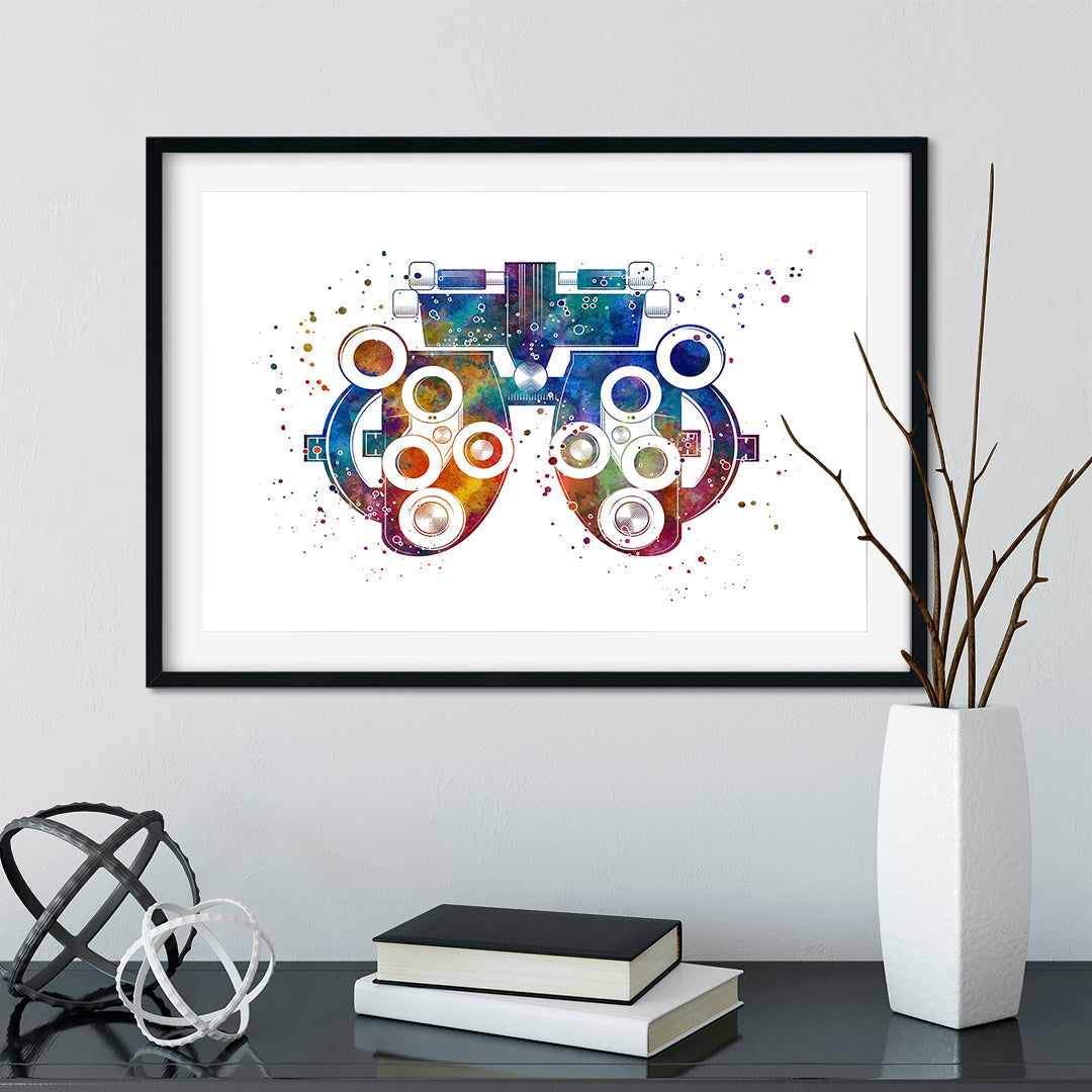 Optometry Tool Phoropter Watercolor Art Print