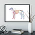 Dog Anatomy Watercolor Art Print