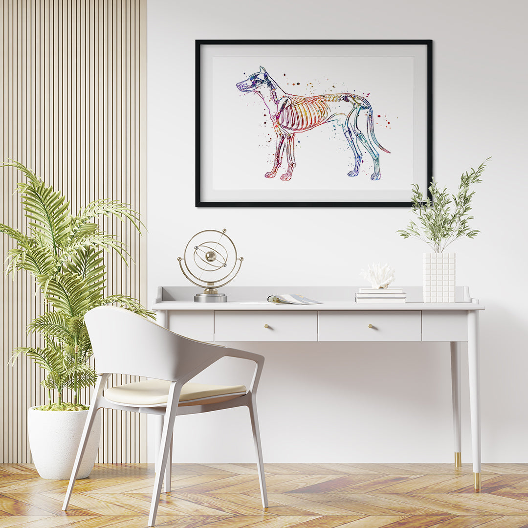 Dog Anatomy Watercolor Art Print