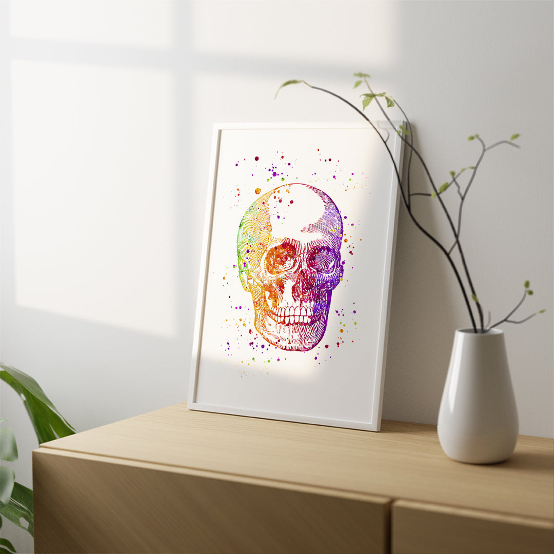 Skull Anatomical Watercolor Art Print