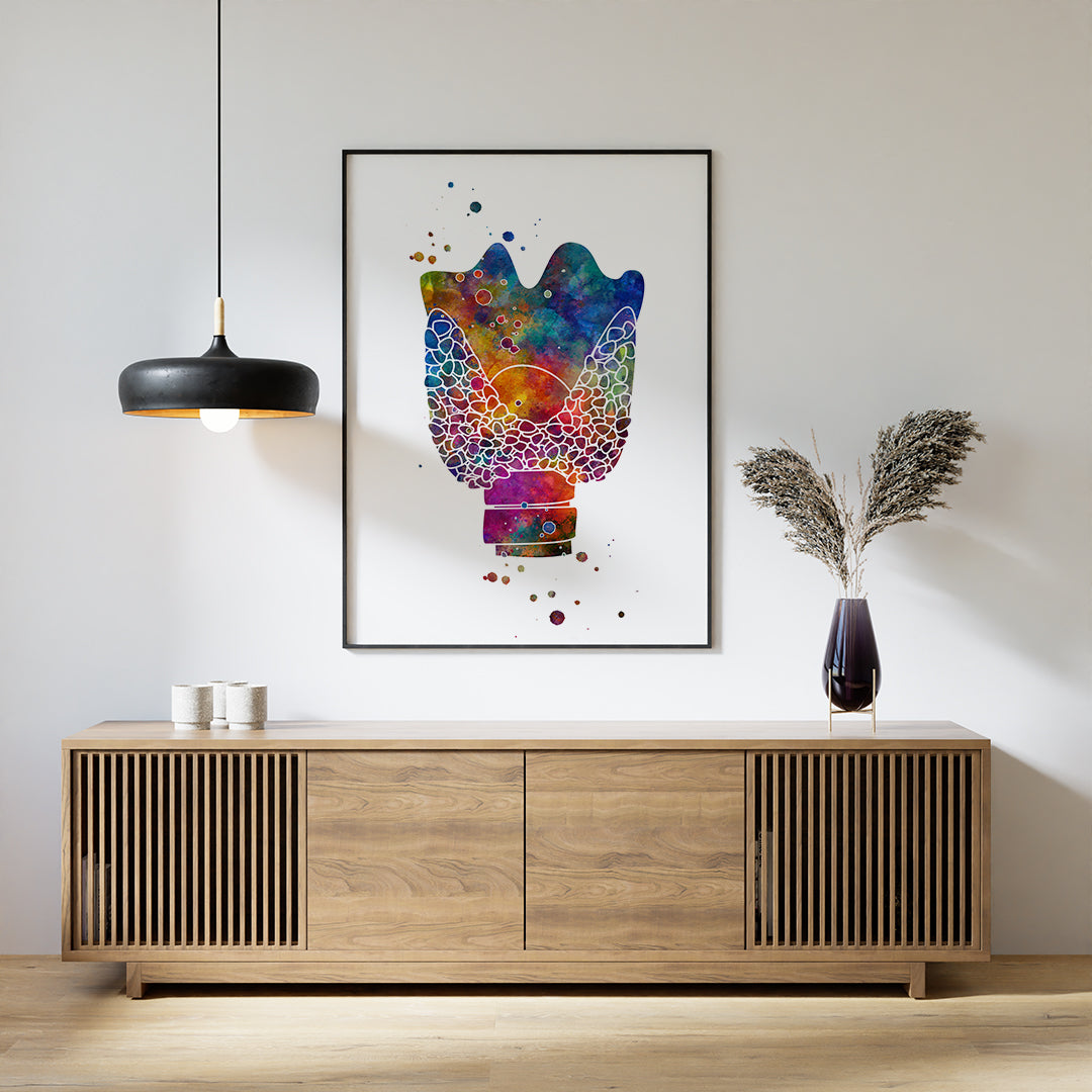 Thyroid and Trachea Watercolor Art Print